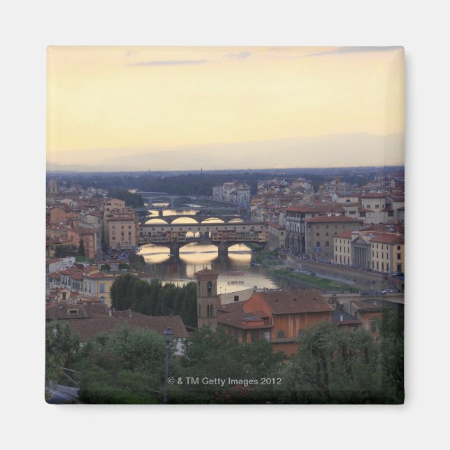 Imã Rio Arno e Ponte Vecchio em Florença, (Frente)