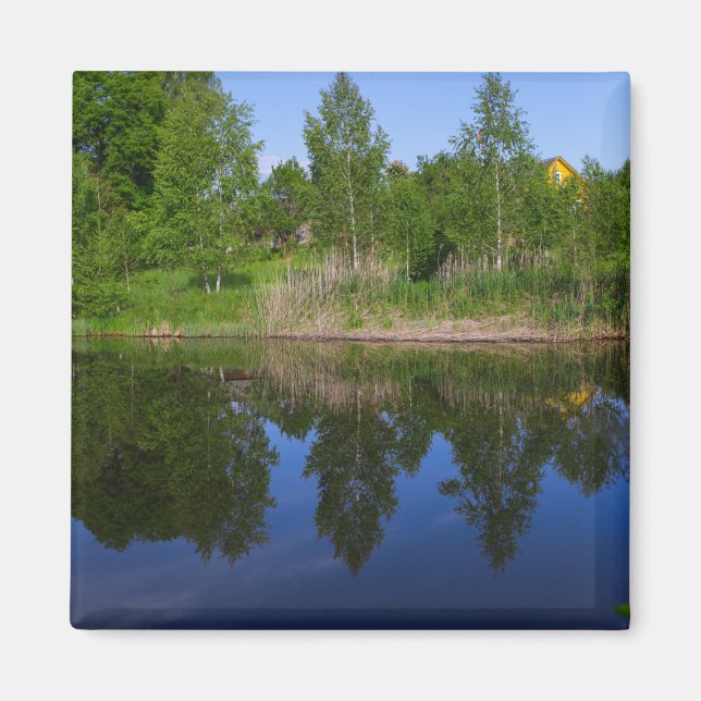 Imã Rio Azul do Lago Nature Green Rio Belarus (Frente)