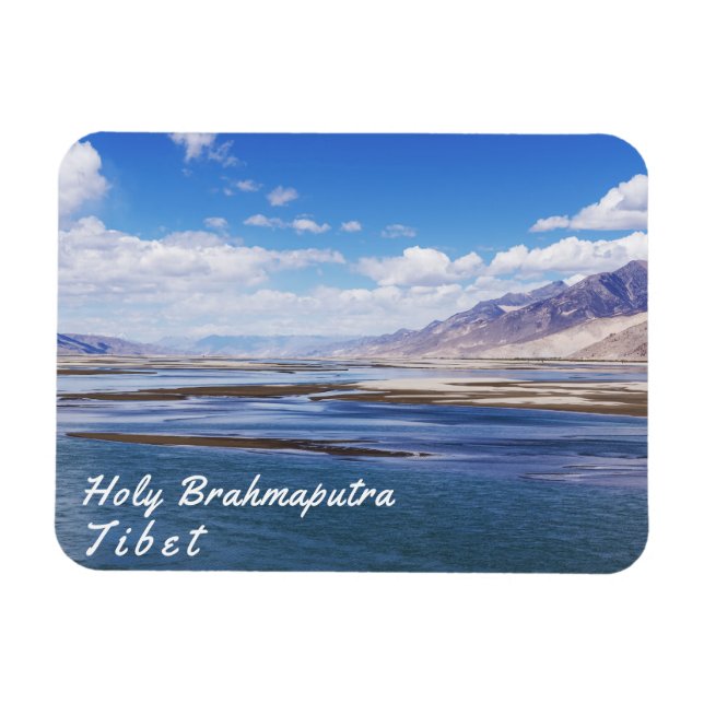 Ímã Rio Brahmaputra e paisagem de montanha - Tibete (Horizontal)