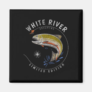 Imã Rio Branco Arkansas Truta Fly Fishing Souvenir Wh