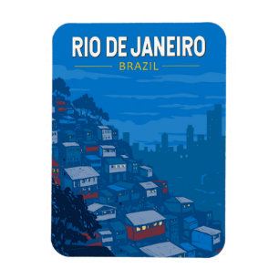 Ímã Rio de Janeiro Brasil Favela Viagem Art Vintage