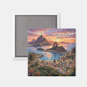 Imã Rio De Janeiro Brasil Viagem Arte Vintage