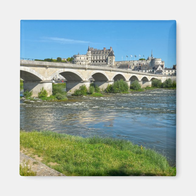 Imã Rio Loire e ponte em Amboise, França Postca (Frente)