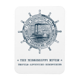 Ímã Rio Mississípi. Viagens. Aventura. Descobertas