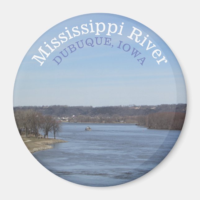 Imã Rio Mississippi, Dubuque Iowa Souvenir Magnet (Frente)