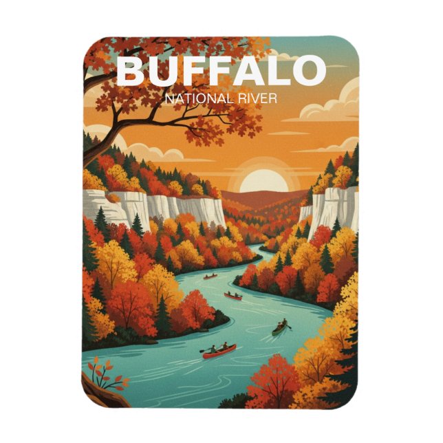 Ímã Rio Nacional Buffalo Arkansas (Vertical)
