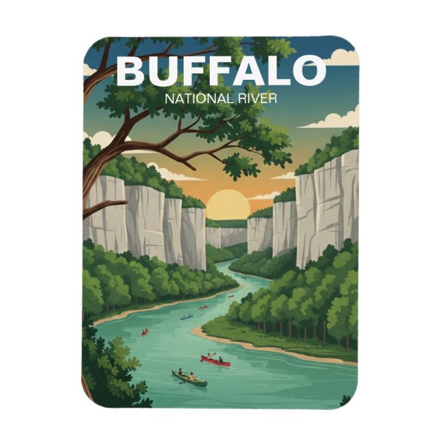 Ímã Rio Nacional Buffalo Arkansas (Vertical)