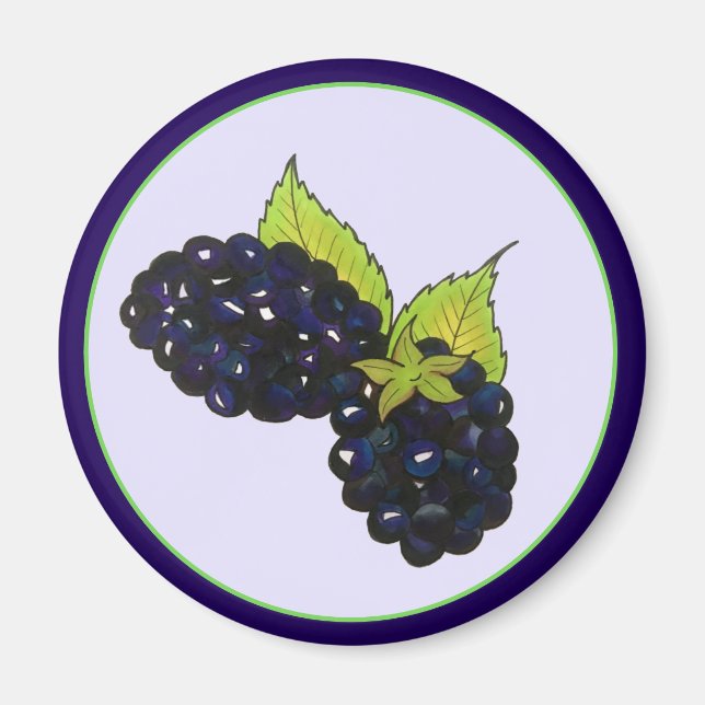 Imã Ripe Summer Blackberry Blackberry Berry Berries (Frente)