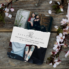 Ímã Ripped Paper Effect Wedding Custom Photo Script