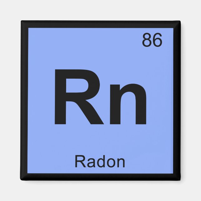 Imã Rn - Radon Química Símbolo de Mesa Periódica (Frente)