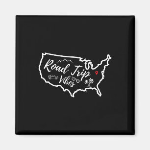 Imã Road Trip Vibes Mapeia A Amiga Da Família Dos Eua