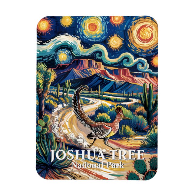 Ímã Roadrunner de Joshua Tree Van Gogh Noite Personali (Vertical)