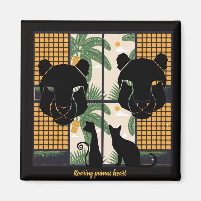 Imã Roaring Pumas Hearts (Frente)