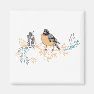 Imã Robin Song Birds Mãe Bebê