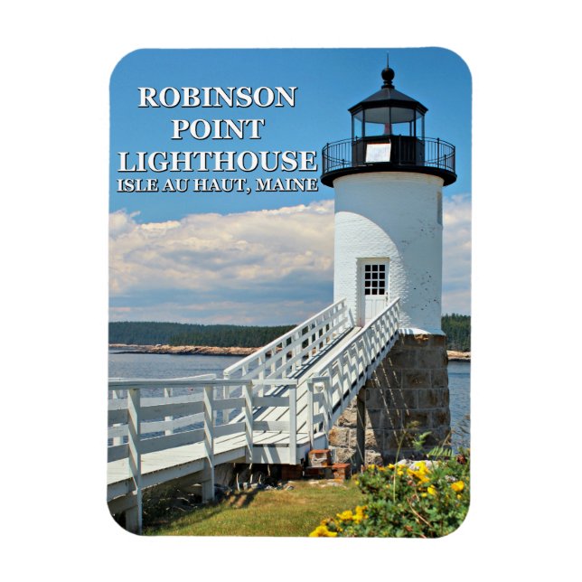 Ímã Robinson Point Lighthouse, Isle Au Haut, Maine (Vertical)