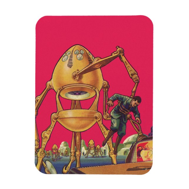 Ímã Robô Alien de Ficção Científica Antiga Captura Hom (Vertical)