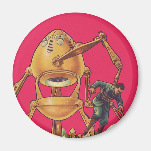 Imã Robô Alien de Ficção Científica Antiga Captura Hom (Frente)