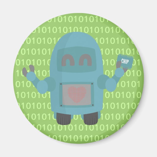 Imã Robô Ama Chips de Computador (Frente)
