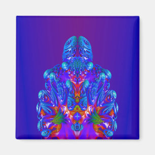 Imã Robô Azul abstrato