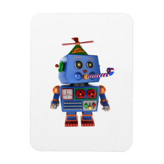 Ímã Robô de brinquedo de festa de aniversário azul