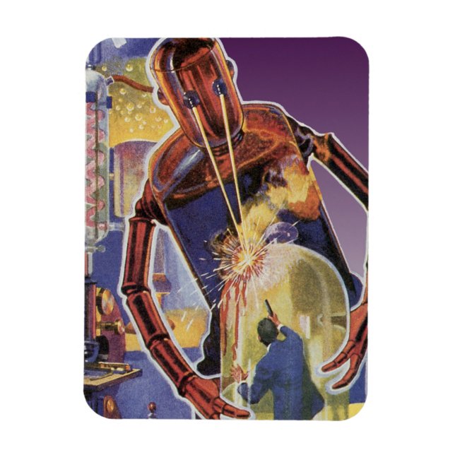 Ímã Robô de ficção científica com olhais a laser (Vertical)