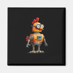 Imã Robô Feliz de Galinha Com Ai Para Amante de Robôs