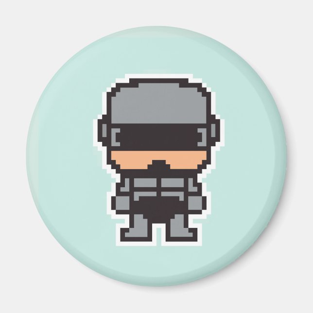 Imã Robô policial pixelado fofo (Frente)