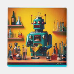 Imã Robô Retro Futurista ROBIA 12J2 Mixologista