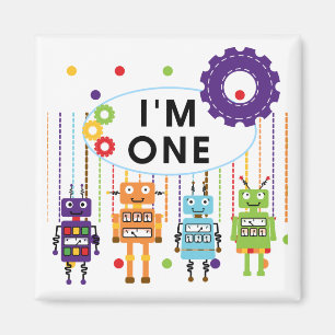 Imã Robot Primeiro Aniversário Camisetas e Presentes
