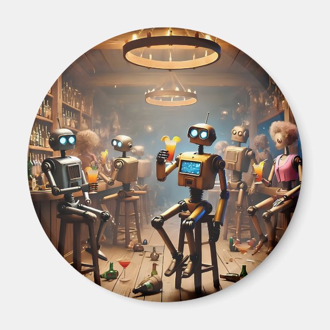 Imã robots having fun in a bar (Frente)
