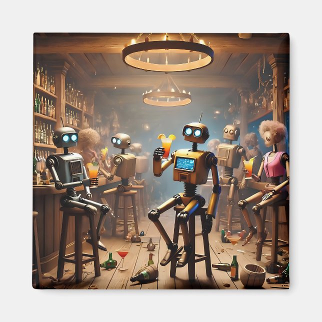 Imã robots having fun in a bar (Frente)