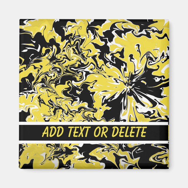 Imã Rochas de preto, branco e amarelo (Frente)