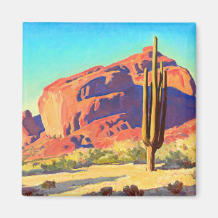Imã Rochas Vermelhas e Cactus por Maynard Dixon