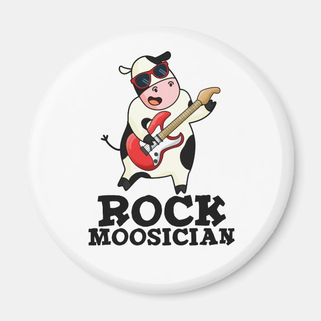 Imã Rock Mooslocais Engraçado Cow Musical Pun (Frente)