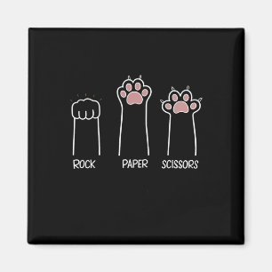 Imã Rock Paper Scissors Paw Game Cat Love Pet Entusias
