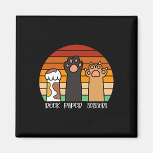 Imã Rock Paper Tesoura Jogo Kitten Lover Paws Animais