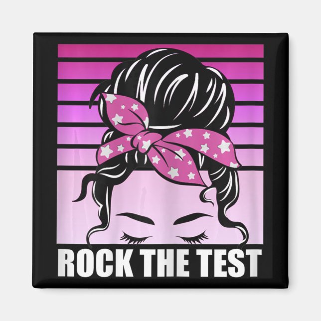 Imã Rock The Test Messer Bun Teacher Test Day Testing  (Frente)
