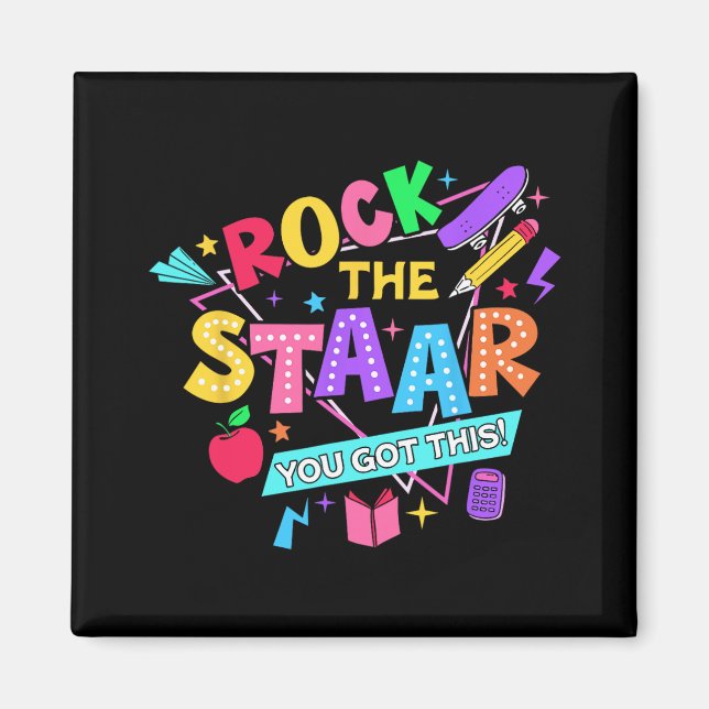 Imã Rock The Test You Have This Test Day Teachers Stud (Frente)