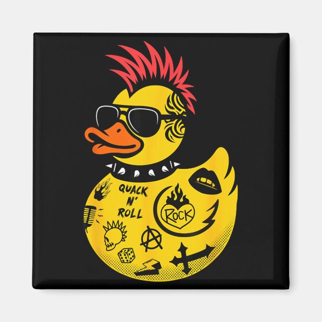 Imã Rock Yellow Rubber Duck Men Women Kids Funny Duck  (Frente)