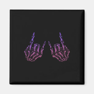 Imã Rocker Hand Sinal Skeleton Retro Halloween Men