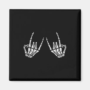 Imã Rocker Hand Sinal Skeleton Retro Halloween Men