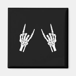 Imã Rocker Skeleton Hand Rock Sobre O Halloween Engraç