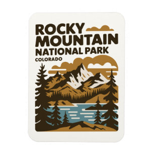 Ímã Rocky Mountain National Park Colorado Vintage Art