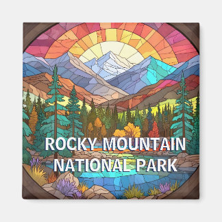Imã Rocky Mountain National Park Faux StainGlass