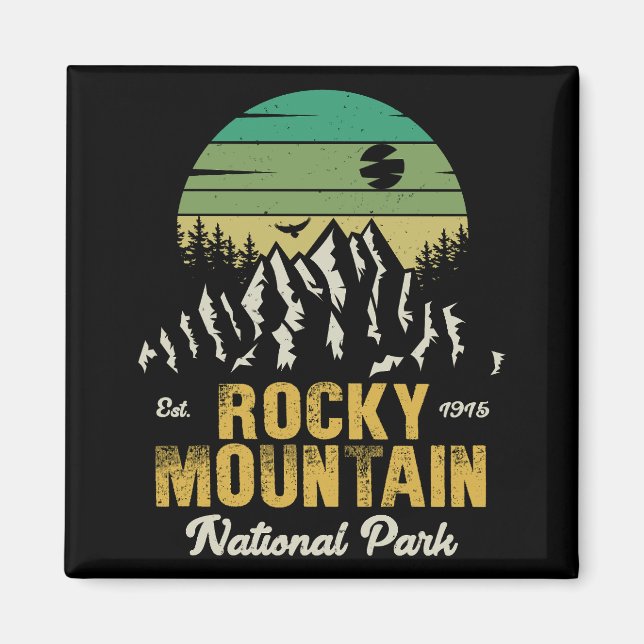 Imã Rocky Mountain National Park Vintage Souvenirs 60s (Frente)