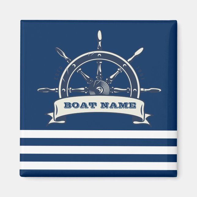 Imã Roda de Barco Náutico, Listras Azul-Marinho (Frente)