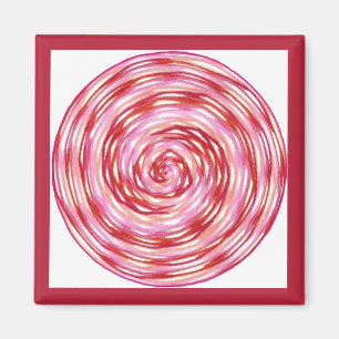 Imã Roda de cicatrização branca rosa-vermelha