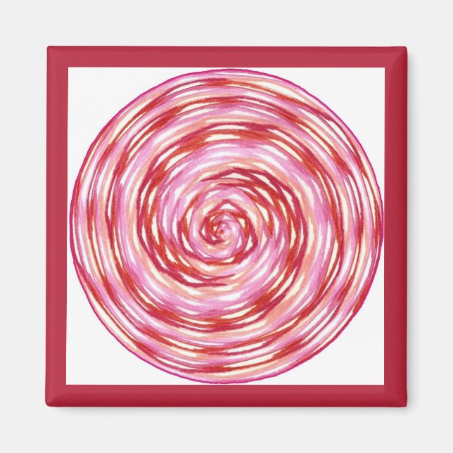 Imã Roda de cicatrização branca rosa-vermelha (Frente)