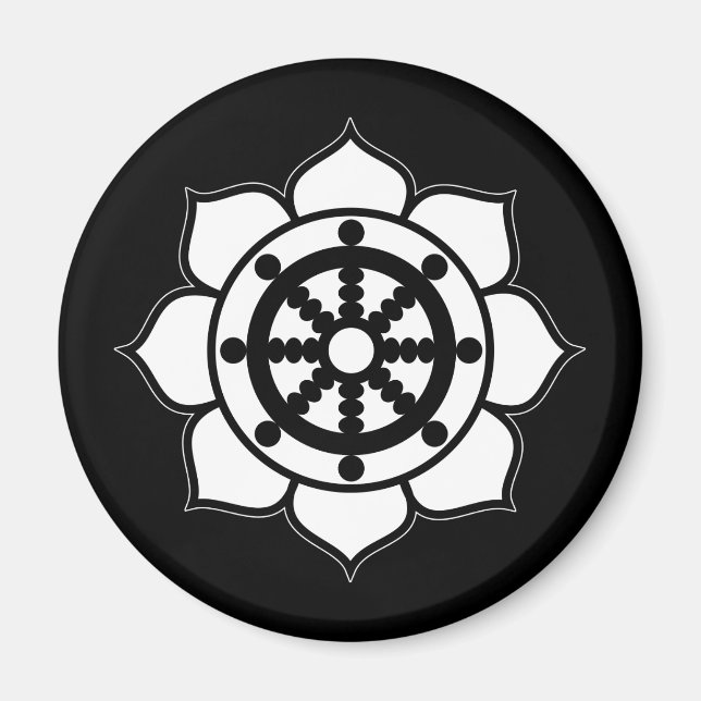 Imã Roda Dharma da Flor de Lotus (Frente)