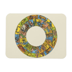 Ímã Roda do Zodíaco Astrológico Celestial Vintage